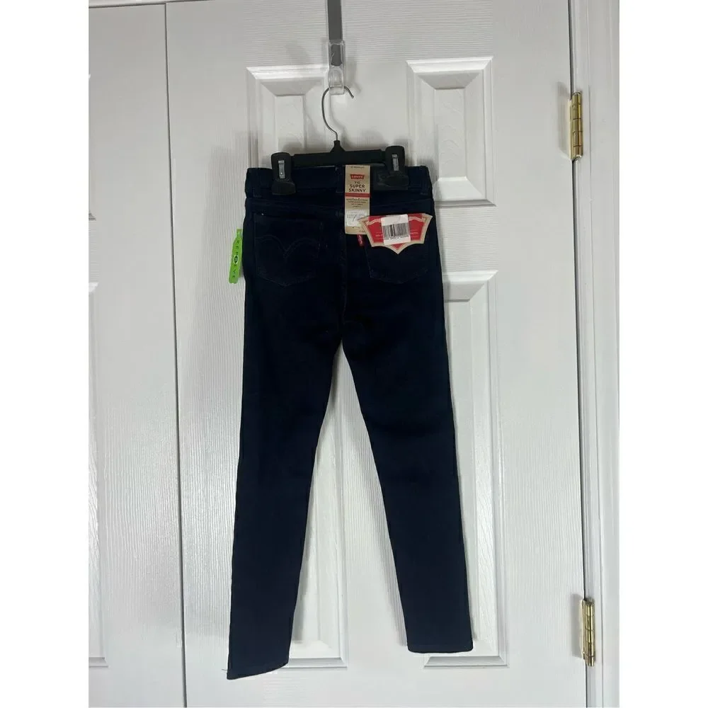 NWT 710 Levi’s Girls Super Skinny Navy Jeans Size 6x